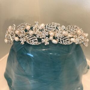 Freshwater Pearl and Rhinestone Tiara/Headband/Bride/Special Occasion